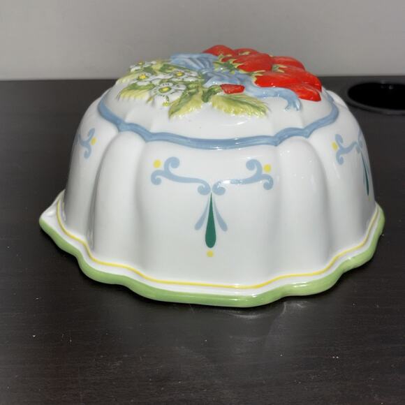 Vintage Franklin Mint Le Cordon Bleu Glazed Ceramic Jello Mold STRAWBERRIES 1986 - Picture 5 of 11